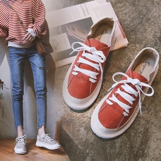 Giày thể thao bánh mì da lộn phong cách Hàn Quốc hot trend