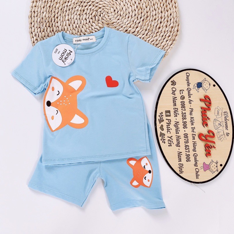 Bộ Cộc Tay Cotton 100 % Hàng Minky Mom Họa Tiết Gấu Vàng- Hổ Cho Bé (Sz  từ 8-18kg) (SP001444)