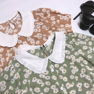 Áo hoa cúc cổ sen ( giá sale)