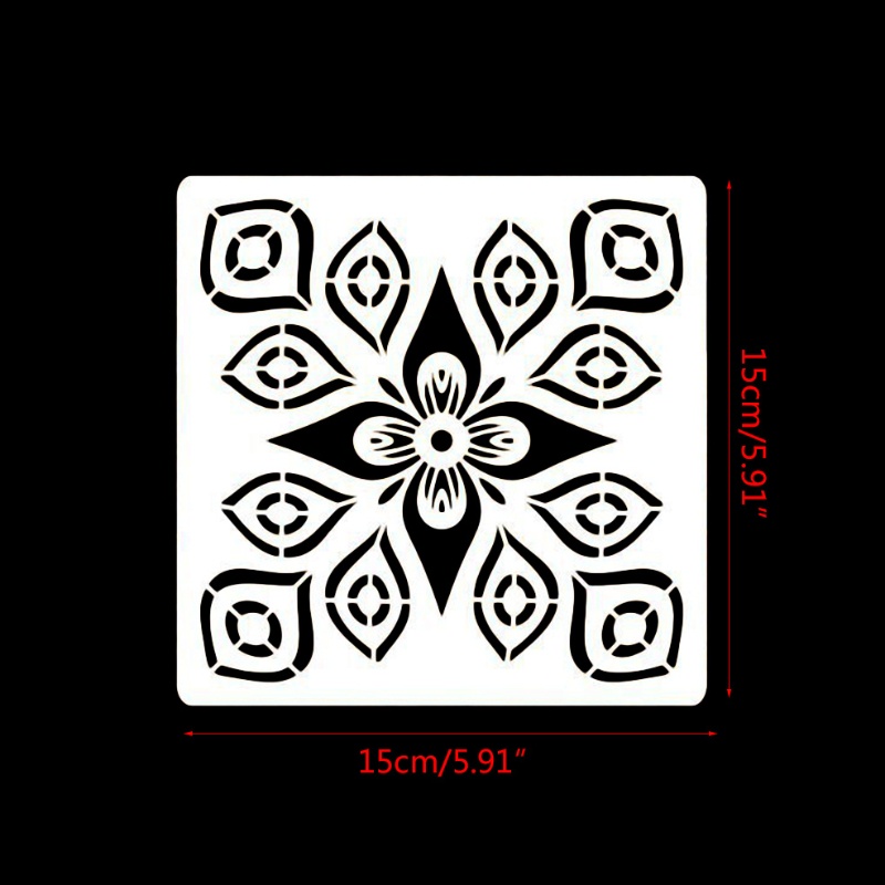 Set 16 Khuôn Tự Phun Vẽ Họa Tiết Mandala Có Thể Tái Sử Dụng