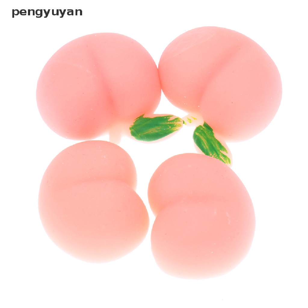 Bộ 2 Đồ Chơi Bóp Nén Bằng Silicon Mềm Hình Mông Quả Đào Dễ Thương