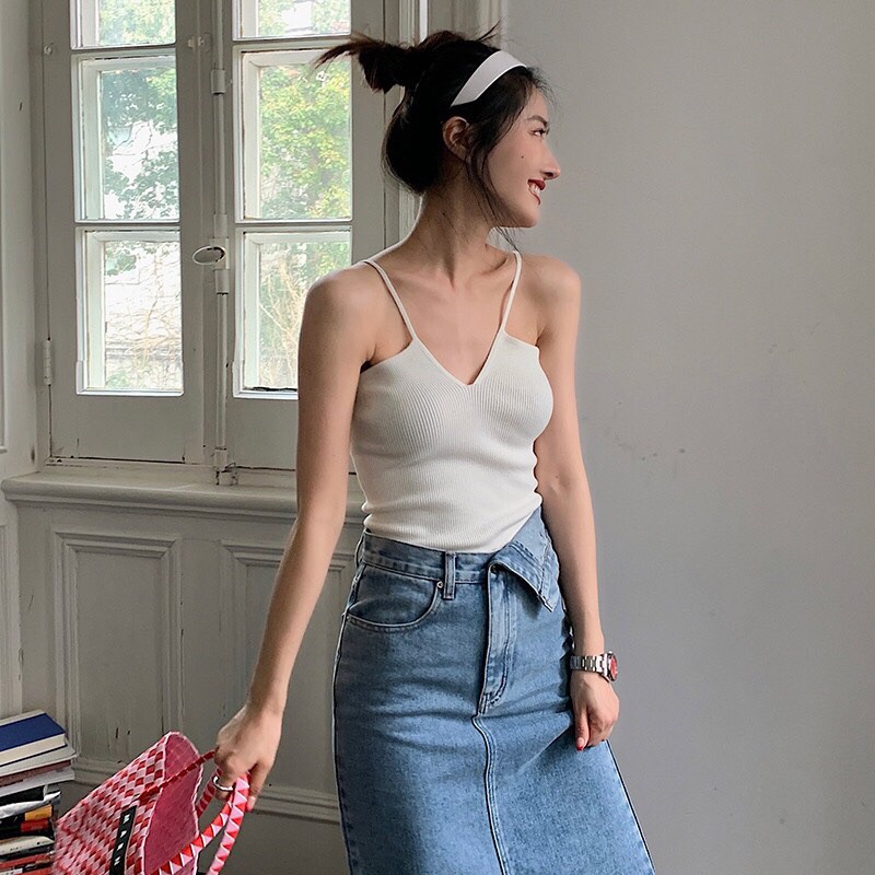 áo 2 dây len đan chéo M76