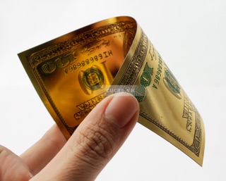 Tiền 2usd hoặc 100usd  Plastic Mạ Vàng