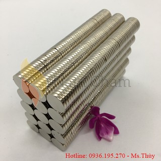 50 viên nam châm vĩnh cửu kích thước 14x2mm lực từ n35 mạ nikel giá khuyến mại