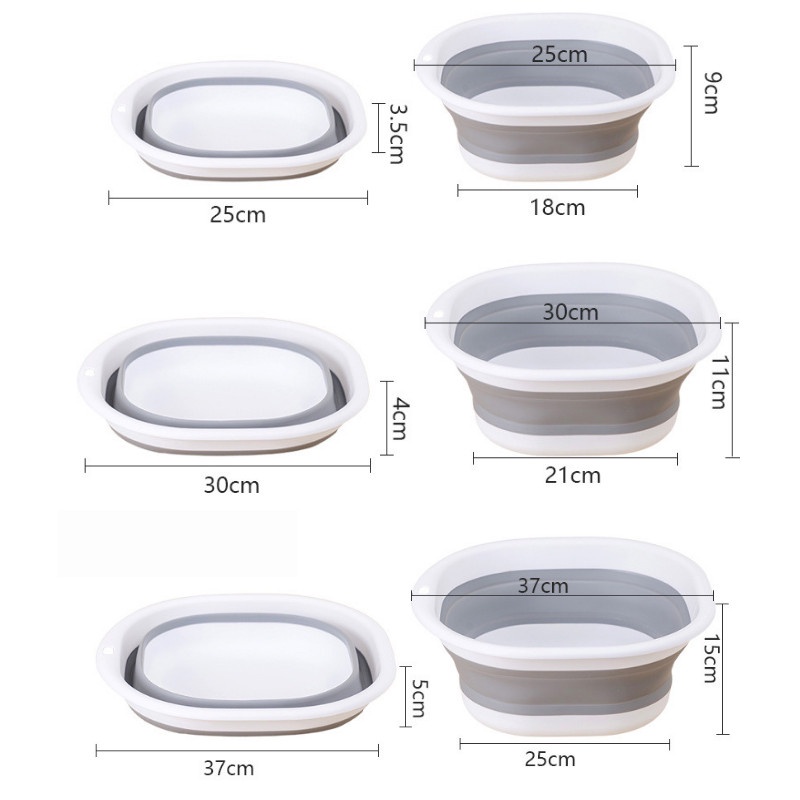 Chậu gấp gọn tiết kiệm không gian, thau xếp gọn thông minh silicon, rửa mặt, du lịch tiện lợi