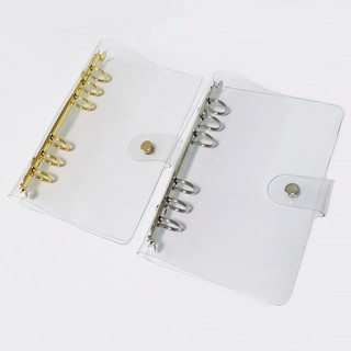 Bìa sổ còng nhựa dẻo trong suốt size A5 và A6 (Kẹp bạc và vàng đồng)