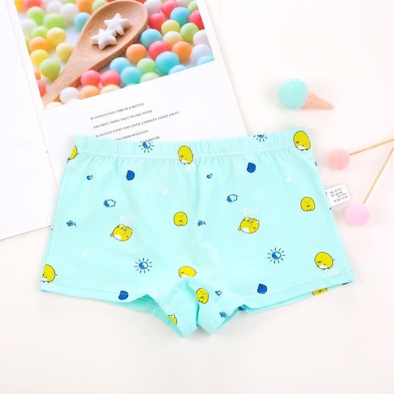 Set 4 Quần Lót Trẻ Em Dạng Boxer Mẫu Happy Lovely Vàng