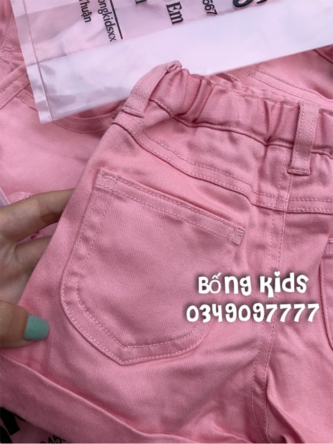 Quần Short Bé Gái Kaki Hồng Branshes