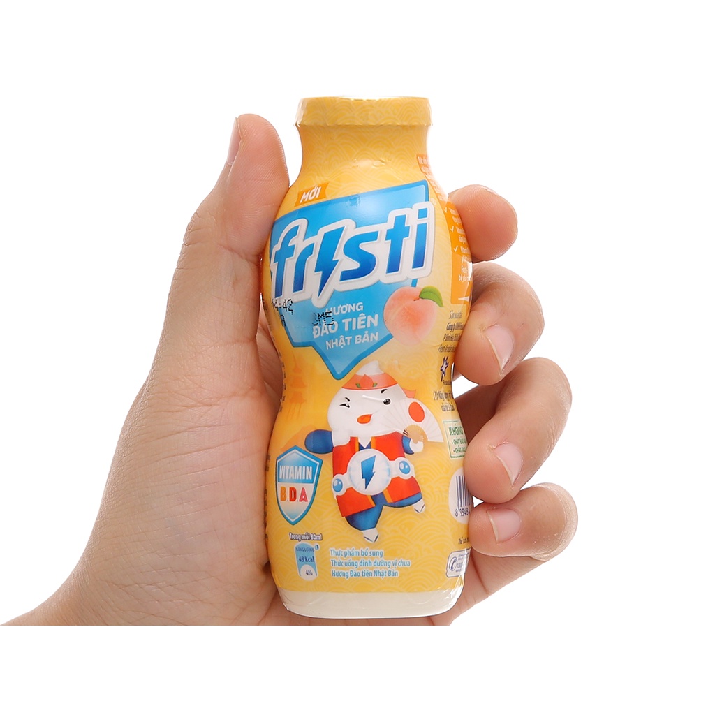 Vỉ 6 lọ sữa Fristi vị Dâu/ Cam/ Táo/ Nho/ Đào tiên