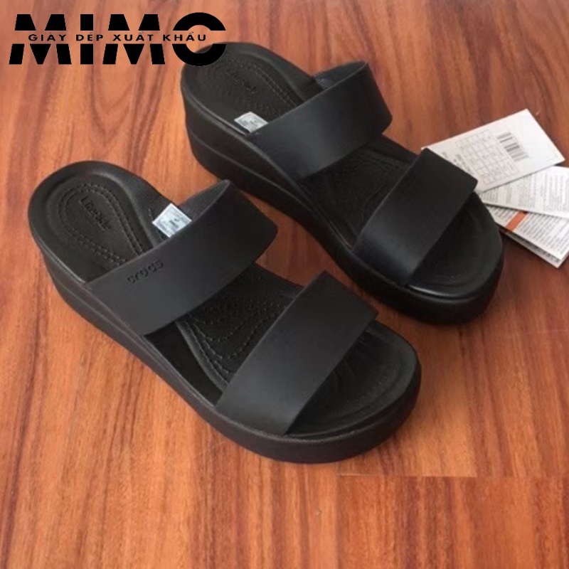 Dép lê Cross Brooklyn, cao gót 7p màu đen êm nhẹ, bền đẹp cho nữ