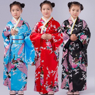 Áo choàng Kimono phong cách truyền thống cho bé gái