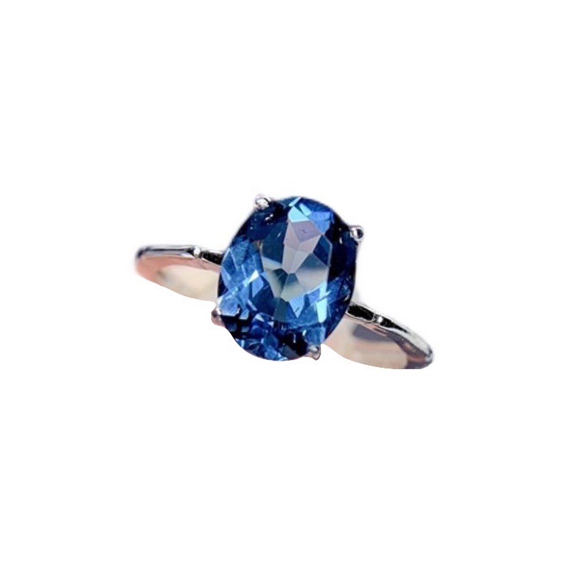 Nhẫn Bạc S925 Đính Đá Topaz Xanh Kiểu Nhật Hàn Thời Trang Cho Nữ