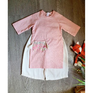 áo dài linen túi hồng