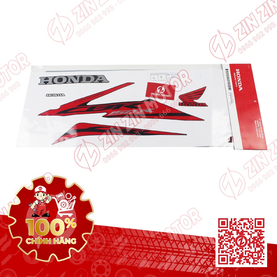 Tem Trái CBR 150R K45G Đen Đỏ 871X0K45N70ZAL