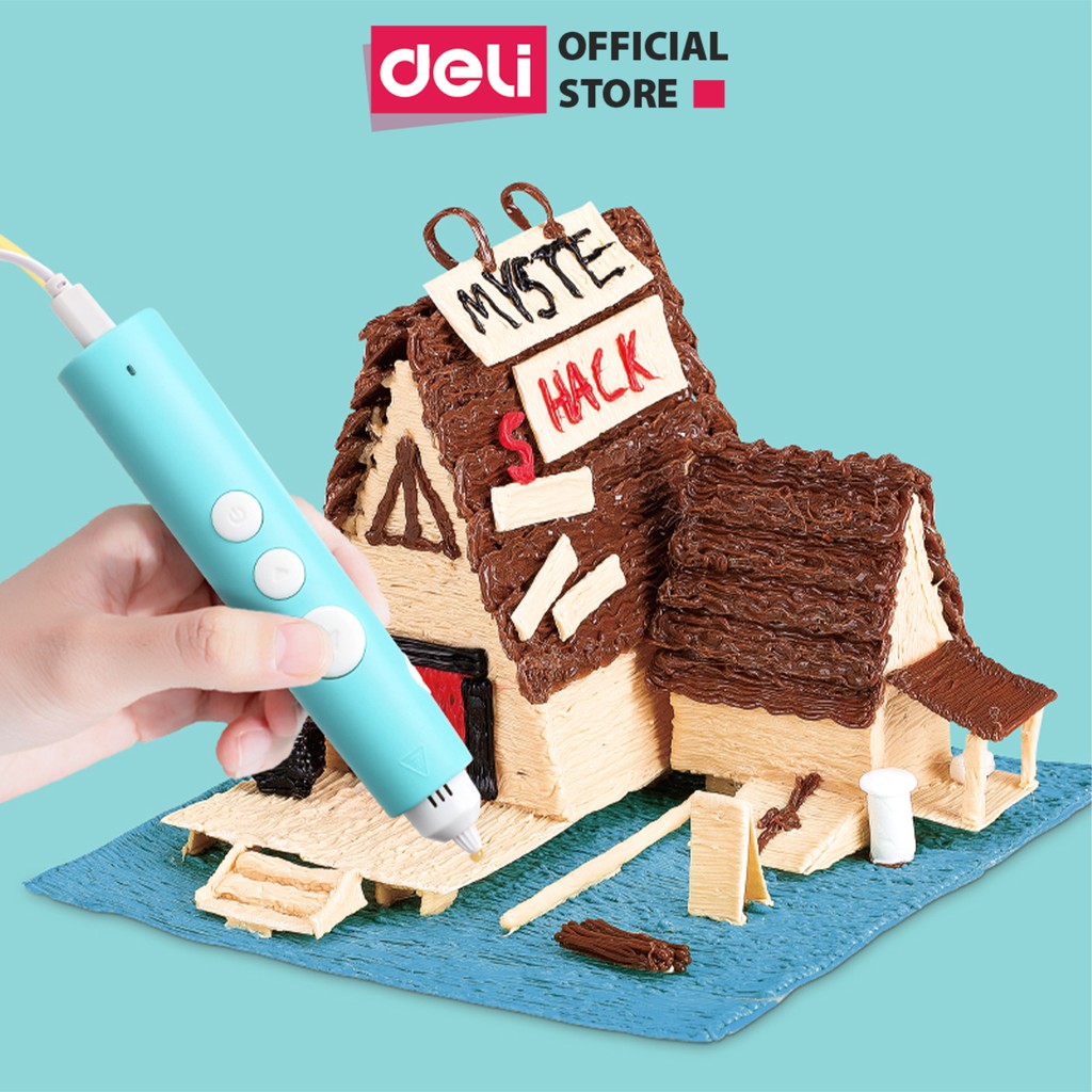 [LIFEMC02BPABAU -10% đơn 250K] Bút vẽ 3D Deli - cho bé sáng tạo - màu hồng/ xanh - 74850/ 74862