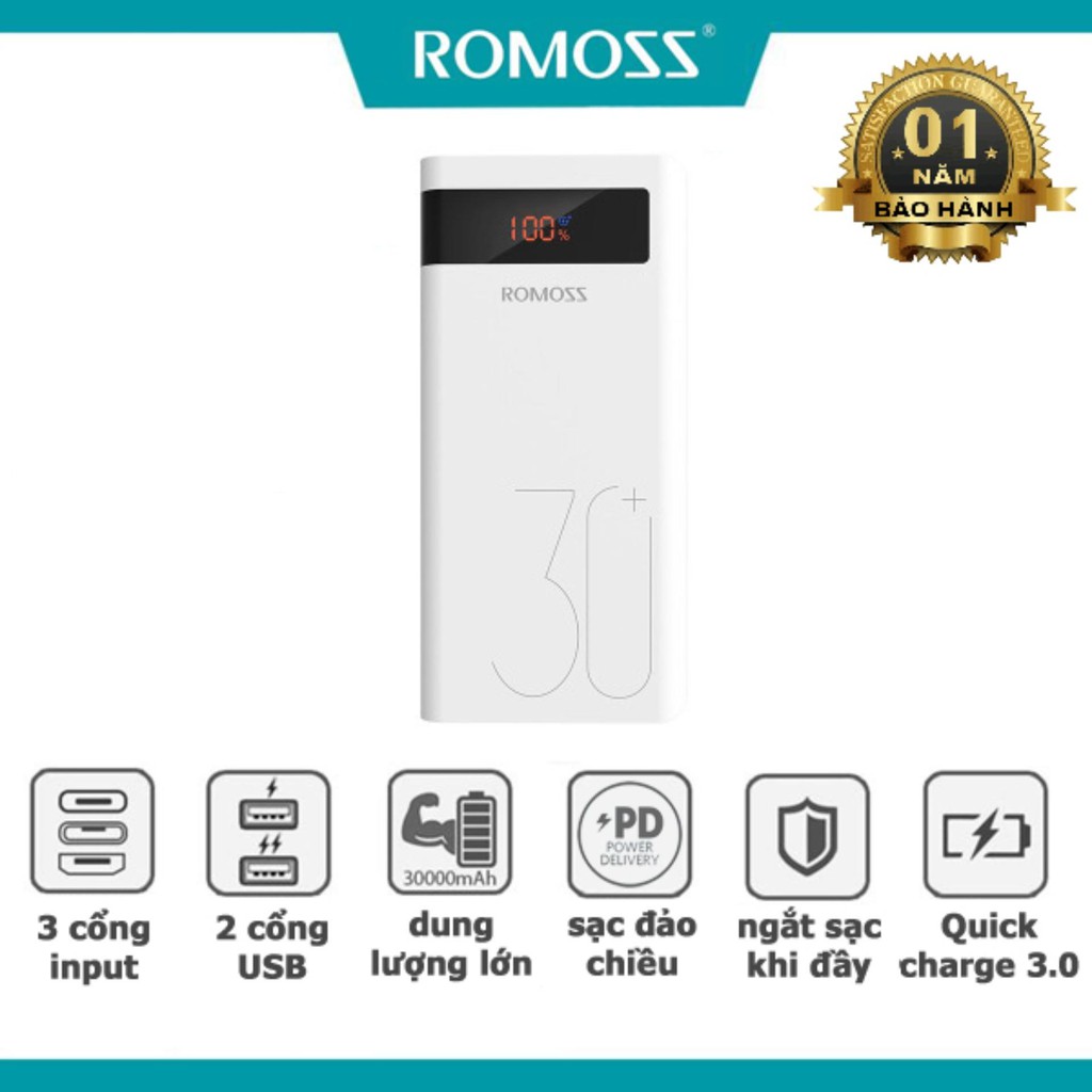 Pin sạc dự phòng Romoss Sense 8P+ 30000mAh