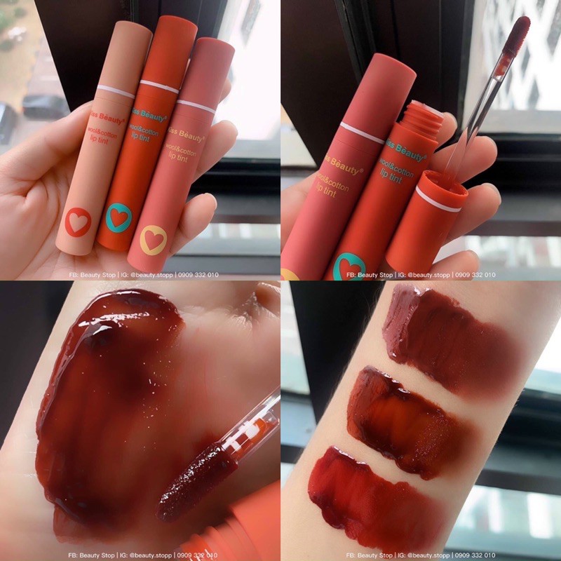 Set 3 Son Tint Lì Kiss Beauty