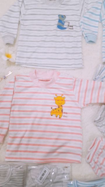 [Quá đẹp chỉ &lt;50K] Bộ quần áo cho bé MẪU KẺ cho bé sơ sinh đến 15 tháng