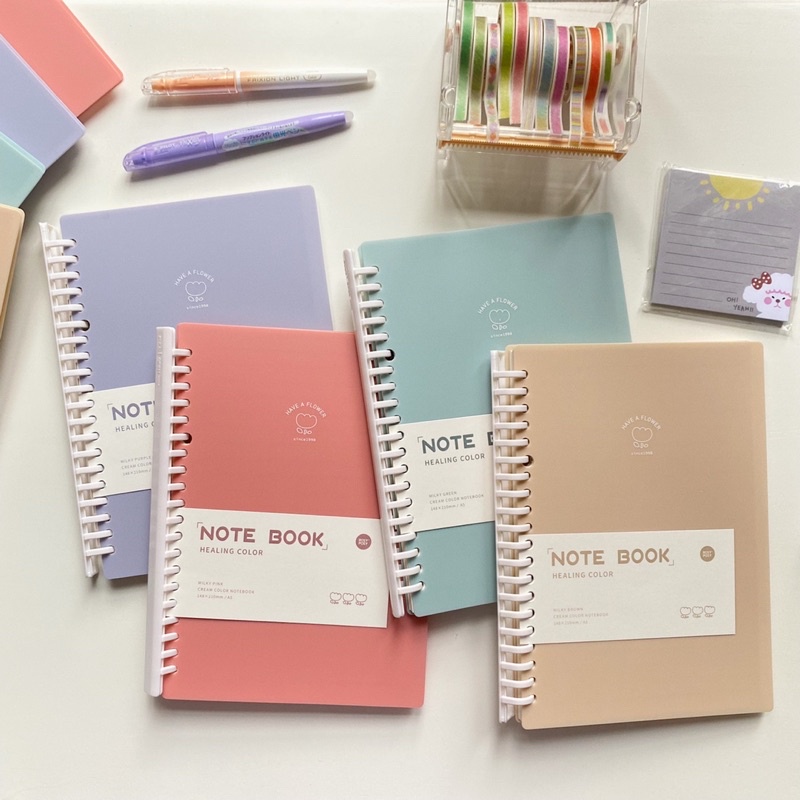 [Binder Healing Color] Sổ còng bìa nhựa màu Pastel xinh xắn dễ thương học tập, take notes hiệu quả