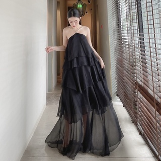 BBSTORE'S Đầm Maxi Cổ Yếm Xếp Tầng  Dáng Váy Dài Đi Biển Đi Tiệc Đi Chơi cực Sang Chảnh  -TK495
