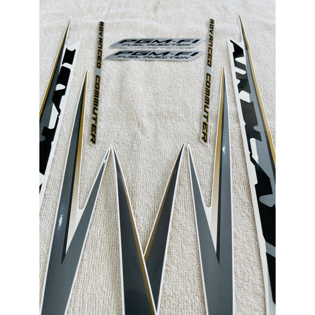 Bộ tem 3 lớp decal dán xe máy Honda Airblade Air blade đời 2008 2009 2010 màu trắng xám zin thái siêu đẹp