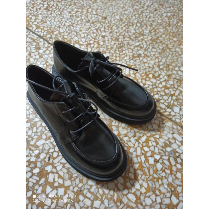 (Hàng sẵn) Giày ulzzang da buộc dây mũi tròn | BigBuy360 - bigbuy360.vn