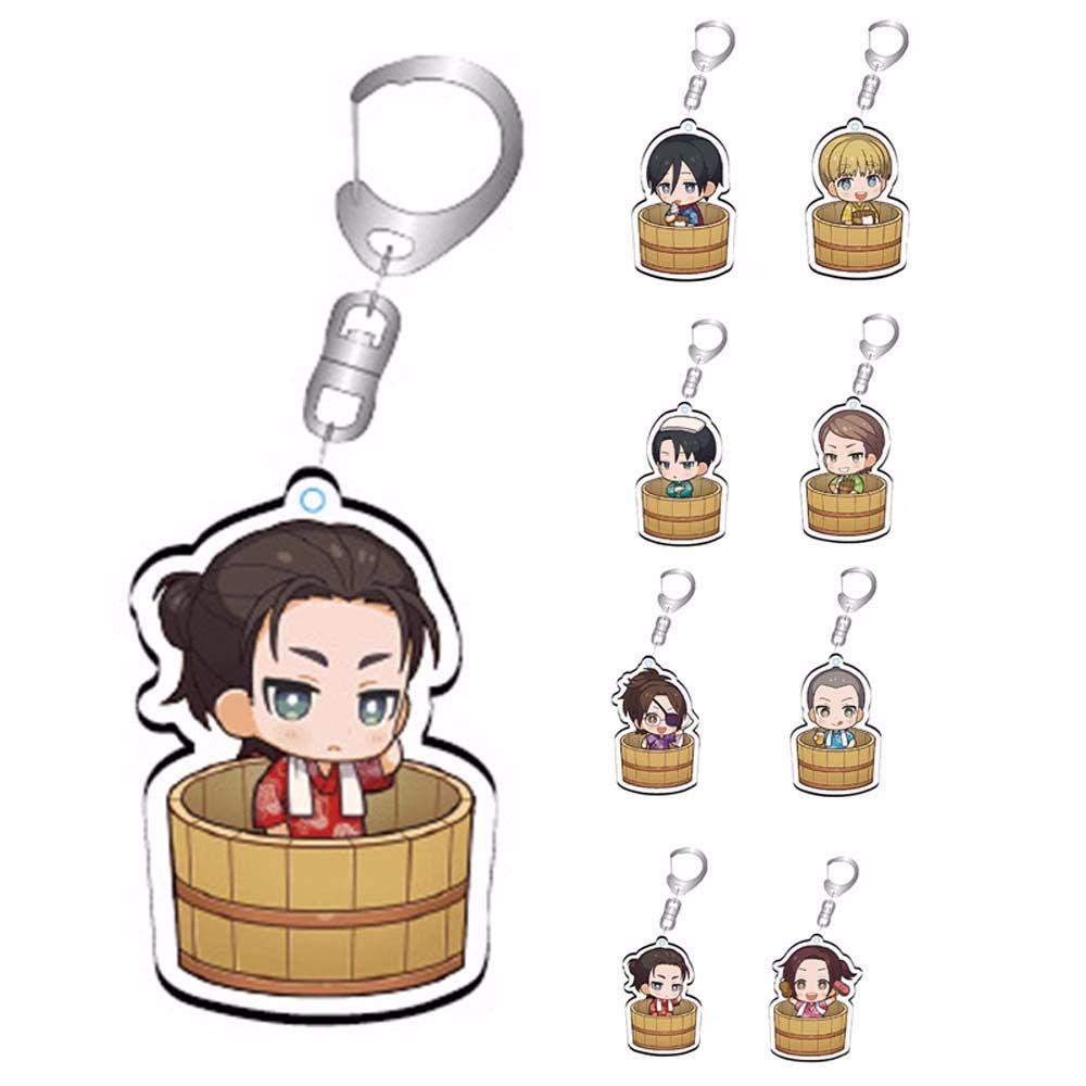 LANFY Móc Khóa Nhựa Acrylic Hình Levi Ackerman Attack on Titan Dễ Thương
