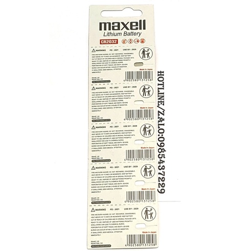 5 Pin CR2032 Maxell 3V Lithium chính hãng