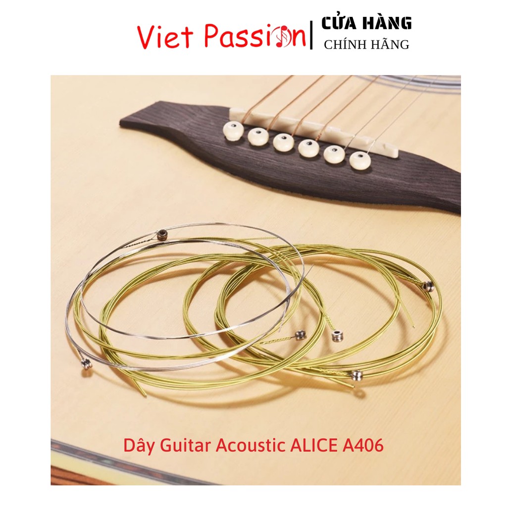 Dây đàn guitar acoustic Alice AW436 AW432 A206 A406 A407C cỡ 11 chính hãng dây sắt cho đàn ghi ta vietpassion