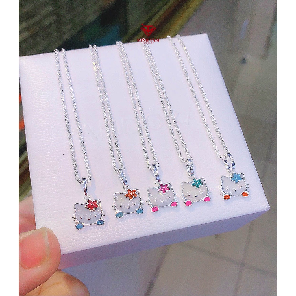 Dây chuyền bạc mặt Mèo Kitty bạc ta cho bé Minh Tâm Jewelry