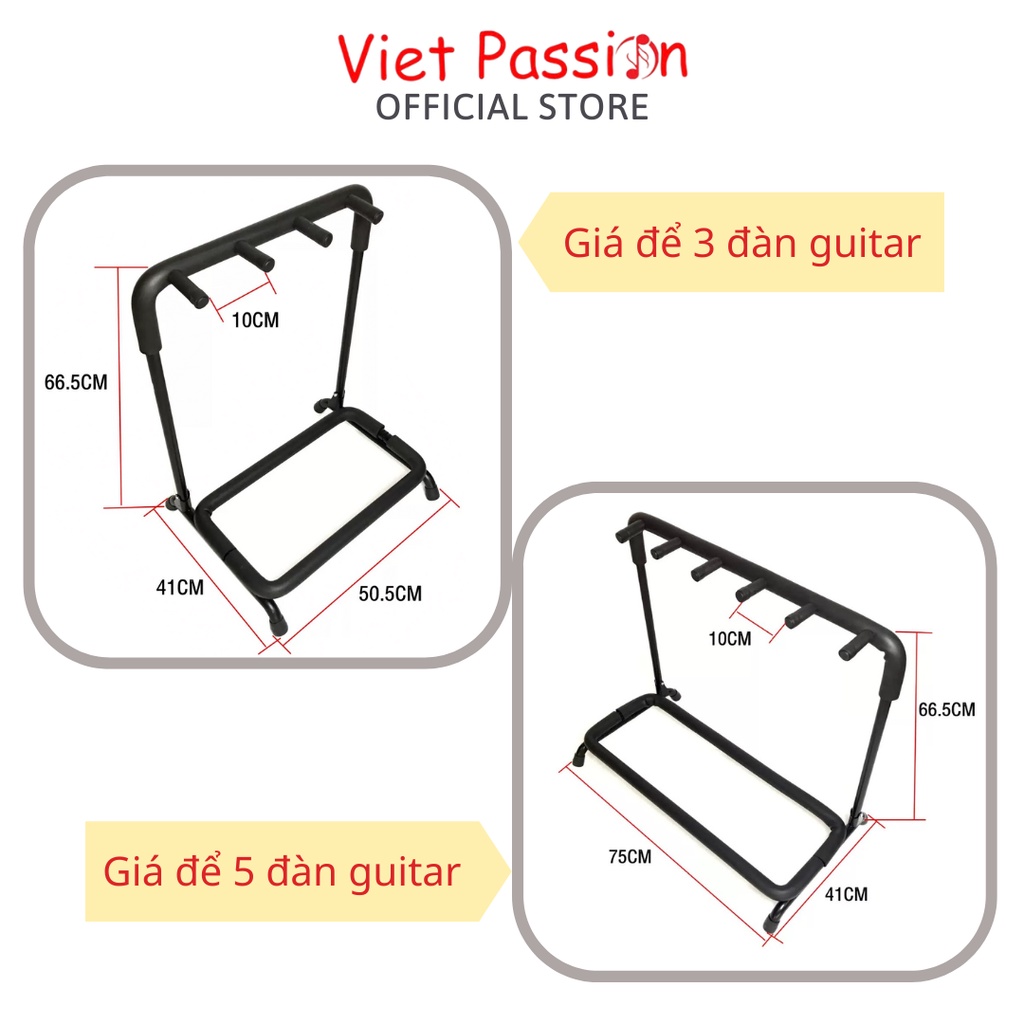 Giá để đàn guitar chân dựng đàn nhiều cây loại 3 và 5 cây đàn ghita thùng bass electric Viet Passion