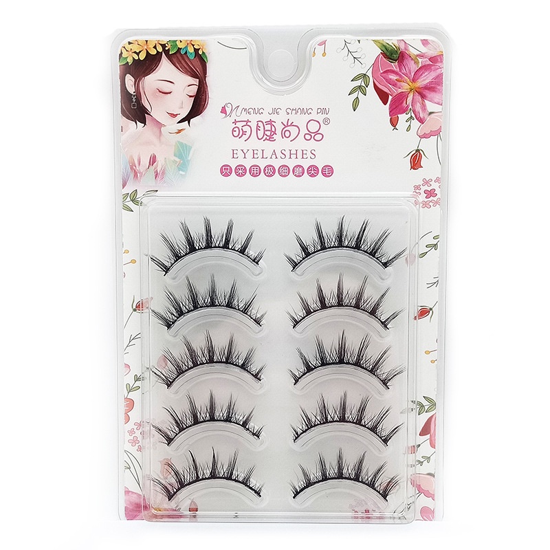 [Hàng mới về] Thân cây mỏng to! Set 5 Lông Mi Giả Màu Đen Siêu Mịn Phong Cách Nhật Bản Cho Búp Bê