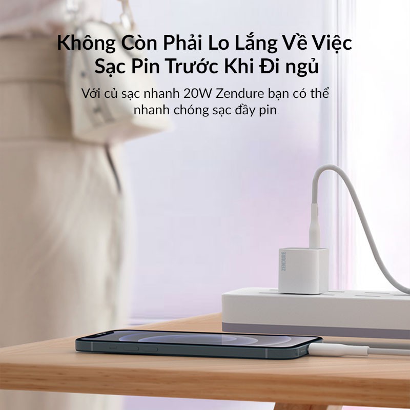 ⚡⚡Sạc Nhanh 20W iPhone 12 Zendure SuperPort Nano Siểu Nhỏ, PD.30/QC3.0/PPS/FCP Sạc Nhanh Tất Cả Các Dòng Máy iPhone