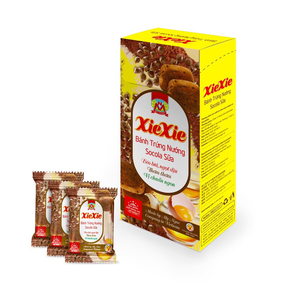 XieXie _ 250g Bánh trứng nướng SOCOLA sữa tươi - Baked egg cake with Chocolate 250g