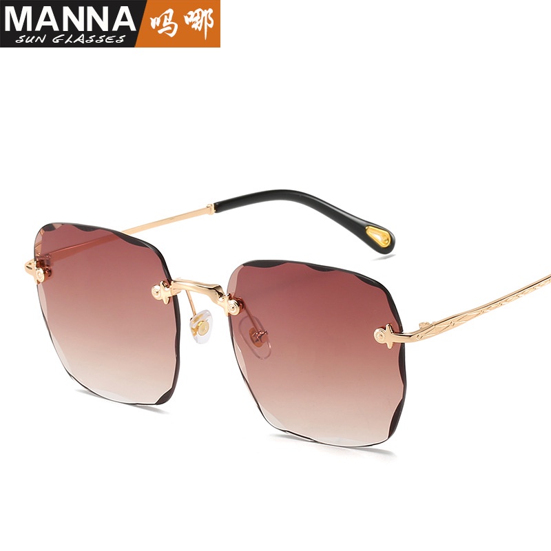 Kính Mát Gọng Vuông Không Gọng Hàng Mới Màu Gradient Thời Thượng Cho Nữ