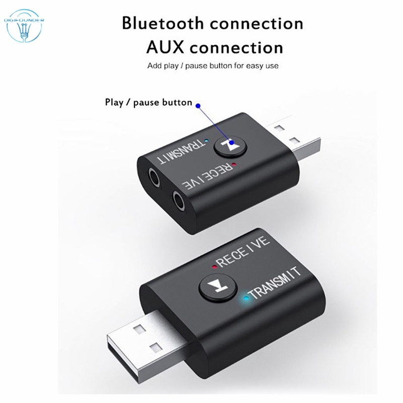 Bộ Thu Phát Tín Hiệu Âm Thanh Bluetooth 5.0 2 Trong 1 Jack Cắm 3.5mm Cho Loa Xe Hơi