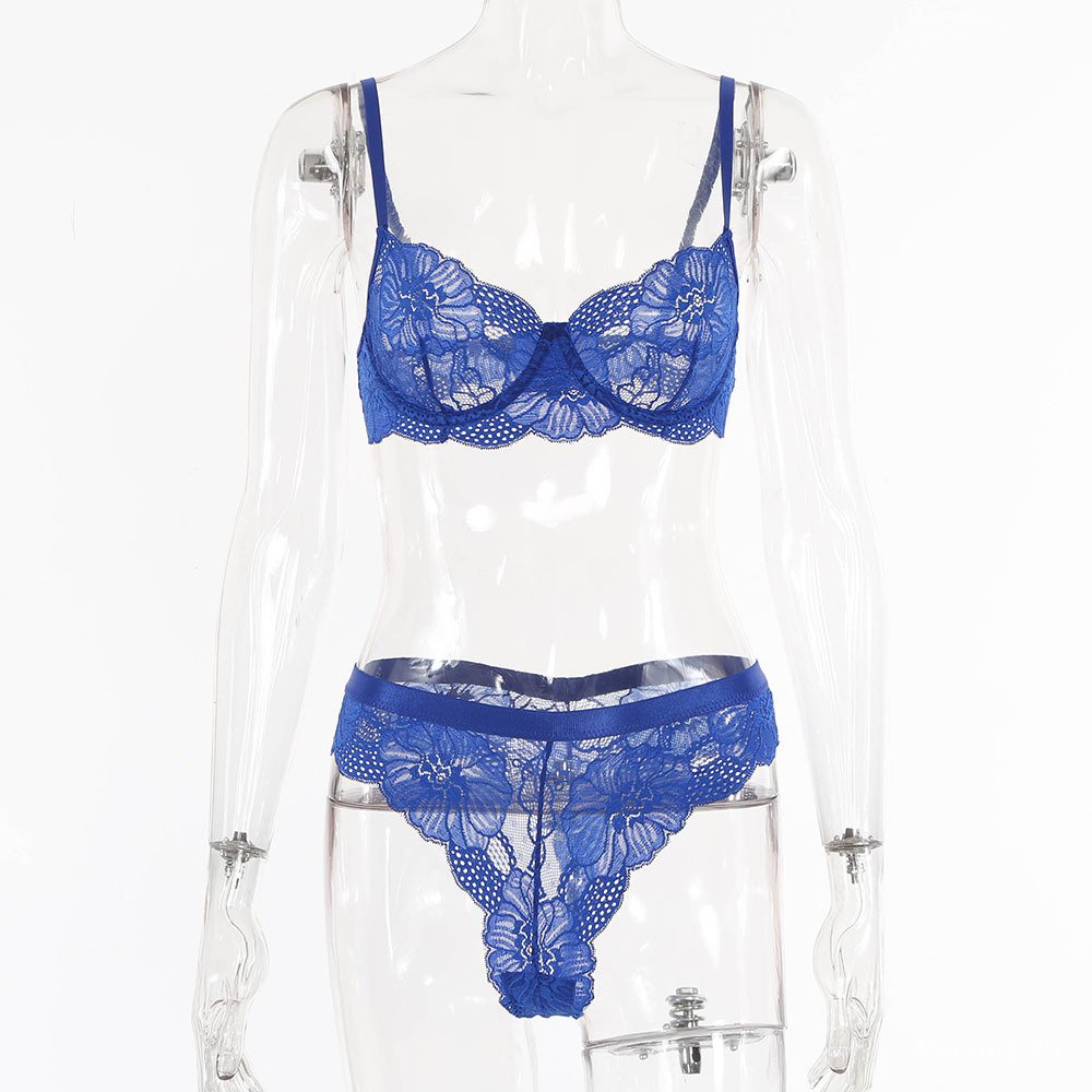 Bộ Đồ Lót Ren Lưới Mỏng Phối Vòng Thép Gợi Cảm Cho Nữ