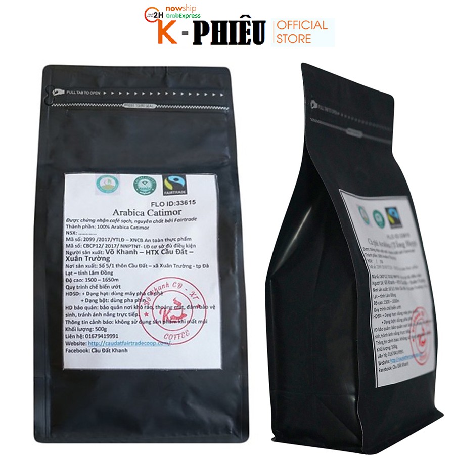 [Phân phối chính hãng] Cà phê Arabica Catimor- VÕ KHANH CẦU ĐẤT túi 500gr