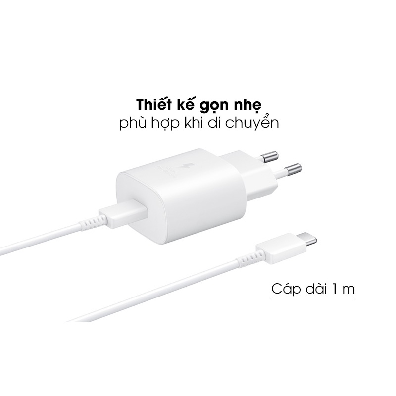 Bộ sạc nhanh Samsung 25W chính hãng dành cho Samsung Huawei LG Xiaomi Realme Google Sony Oppo Vsmart New 2021
