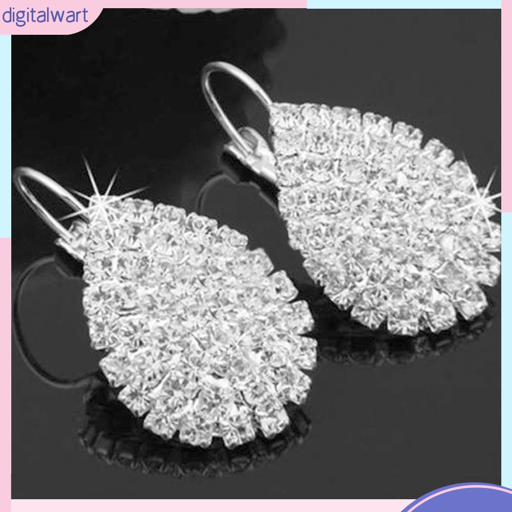 Hoa Tai Đính Đá Hình Giọt Nước Thời Trang Dành Cho Nữ