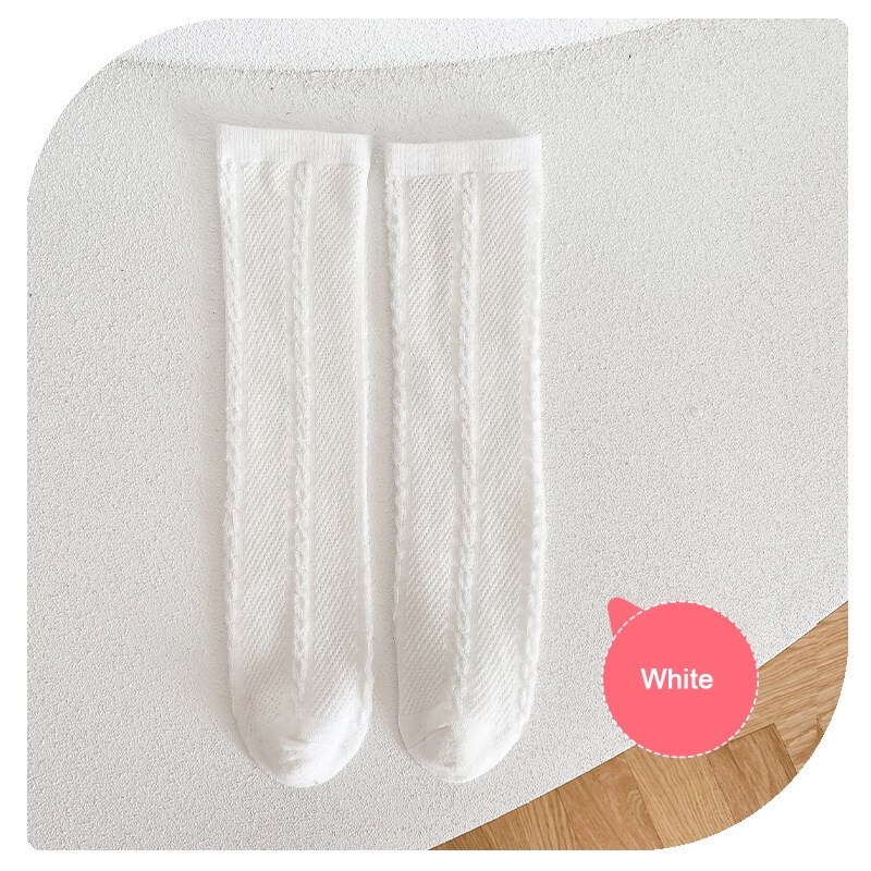 Vớ lưới AMILA chống muỗi màu trơn dài 30cm cho bé gái