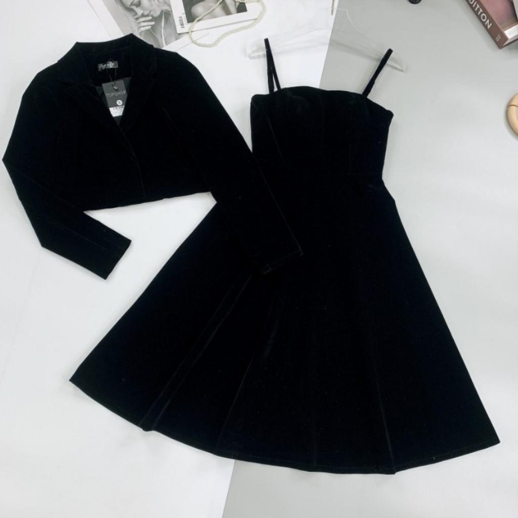 Set áo váy 2 dây thiết kế set áo đầm xòe màu đỏ trẻ trung xinh đẹp HN clothing | BigBuy360 - bigbuy360.vn