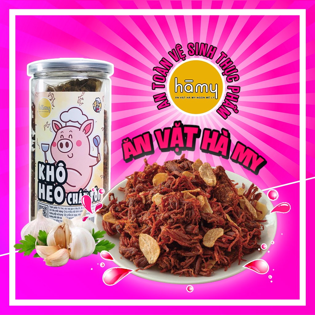 Khô heo cháy tỏi hũ 300g Hà My đồ ăn vặt Hà Nội