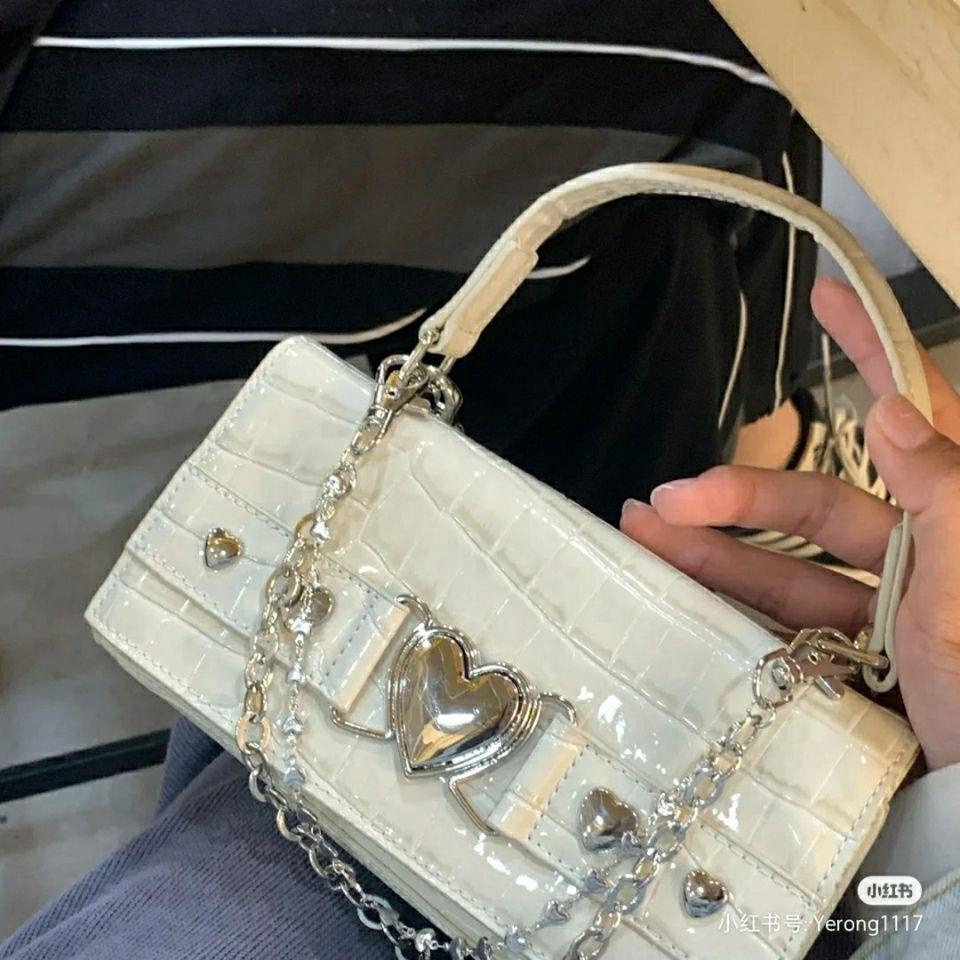 Túi Đeo Chéo Một Bên Vai Hình Vuông Nhỏ Hình Trái Tim Ánh Trăng Phong Cách Ngọt Ngào Cá Tính Cho Nữ