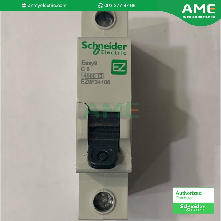 Cầu dao tự động (át tép) MCB 1 pha 6A dòng cắt 4.5kA Easy9 Schneider_EZ9F34106
