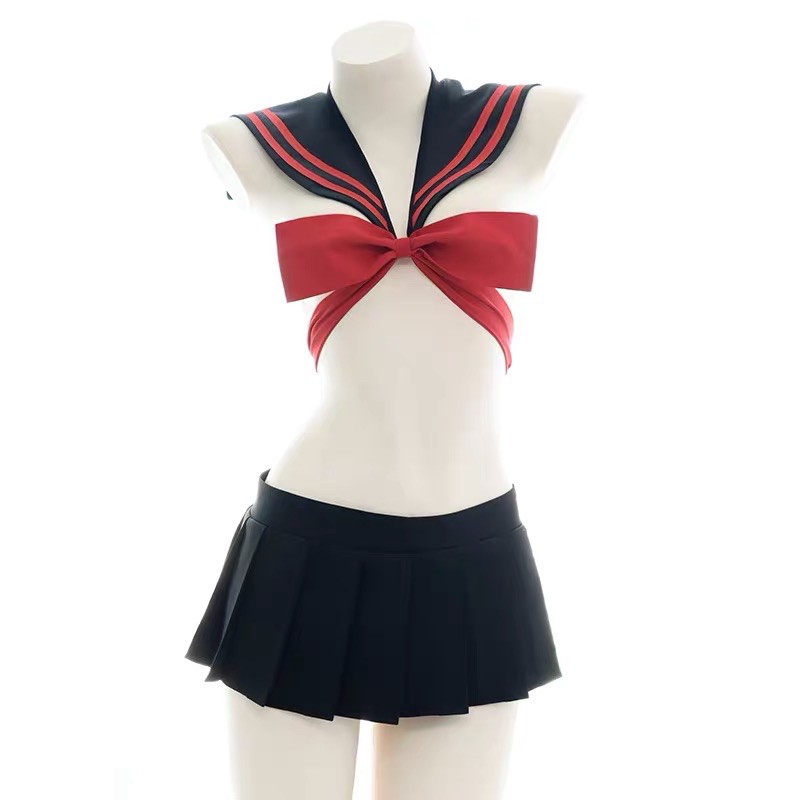 Trang Phục Thuỷ Thủ Học Sinh Nơ Đỏ Buộc Ngực | Cosplay Học Sinh • LL2428