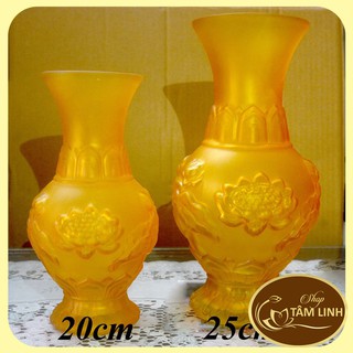Bình hoa thờ cúng lưu ly vàng - nhiều sise