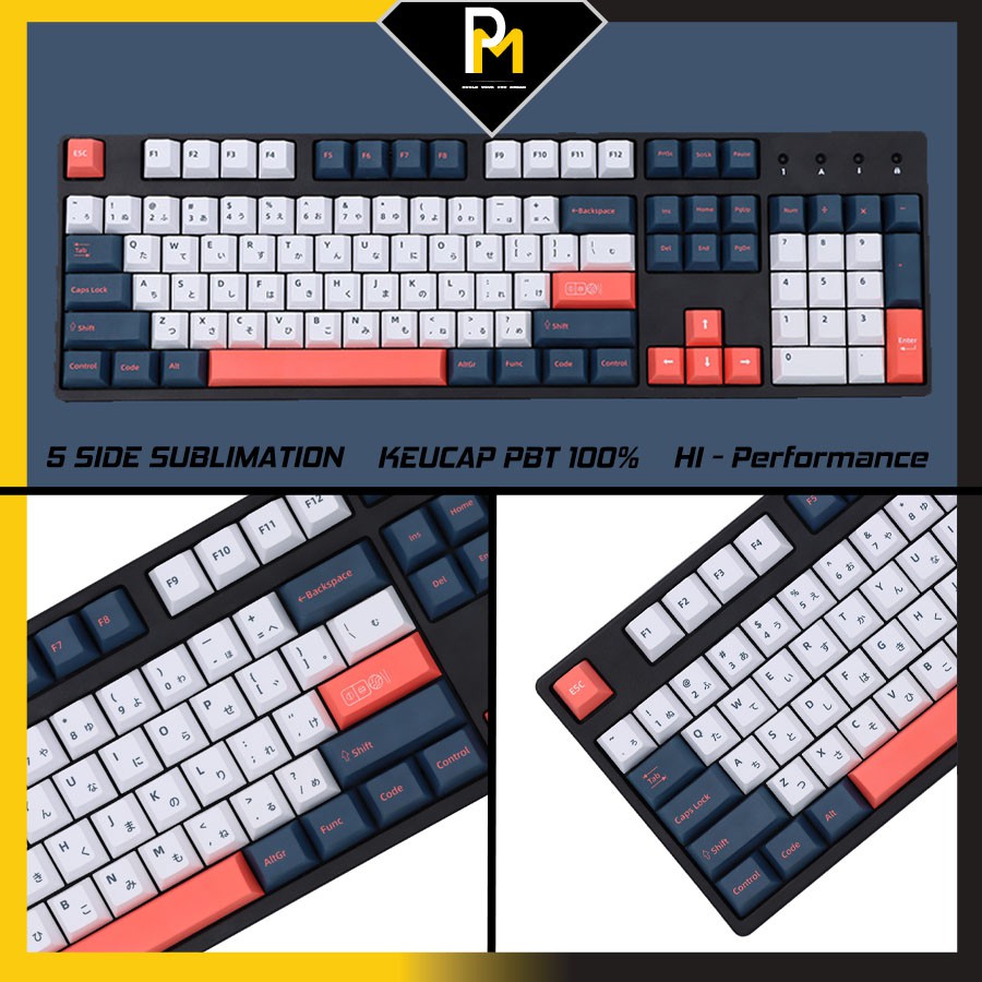 Keycap PBT Beto song ngữ in 5 mặt sublimation cao cấp 129 phím của PCmaster