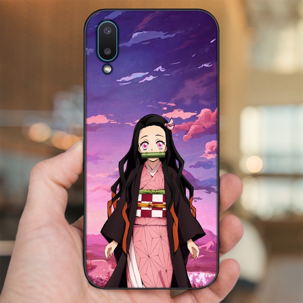 Ốp lưng Samsung A02 viền đen in hình Nezuko Kimetsu no Yaiba