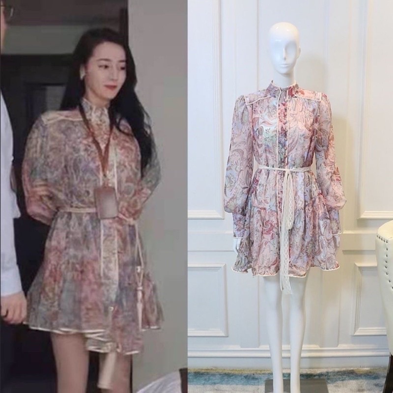 Đầm retro Pháp hottrend  Địch Lệ Nhiệt Ba